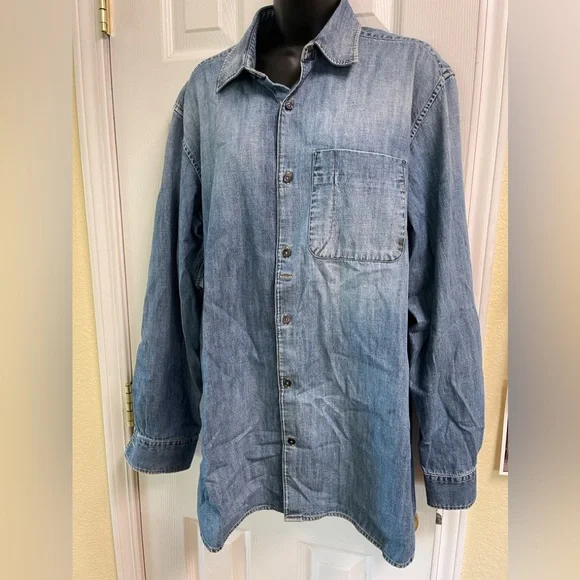Golden Goose | Shirts | Golden Goose Mens Lightly Distressed Denim Shirt  Rare Size Xl Unisex | Poshmark